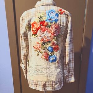 ARATTA  " ROUGH RIDER"Floral Embroidered Plaid Shirt
